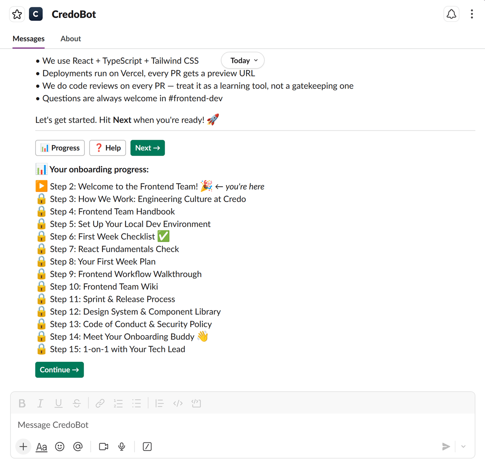 Progress tracker Progress tracker